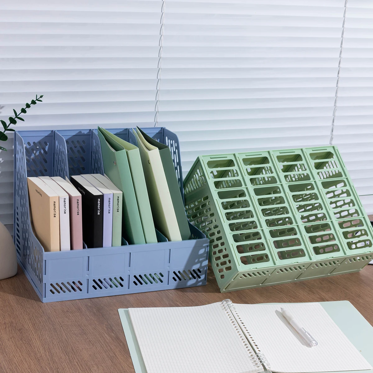 Thickened Multi-Layer File Rack Office Desk File Frame Large Capacity Student Desk Book Stand File Storage Basket Storage Box Archive Information Storage Rack Four-Link File Holder Office Supplies Collection