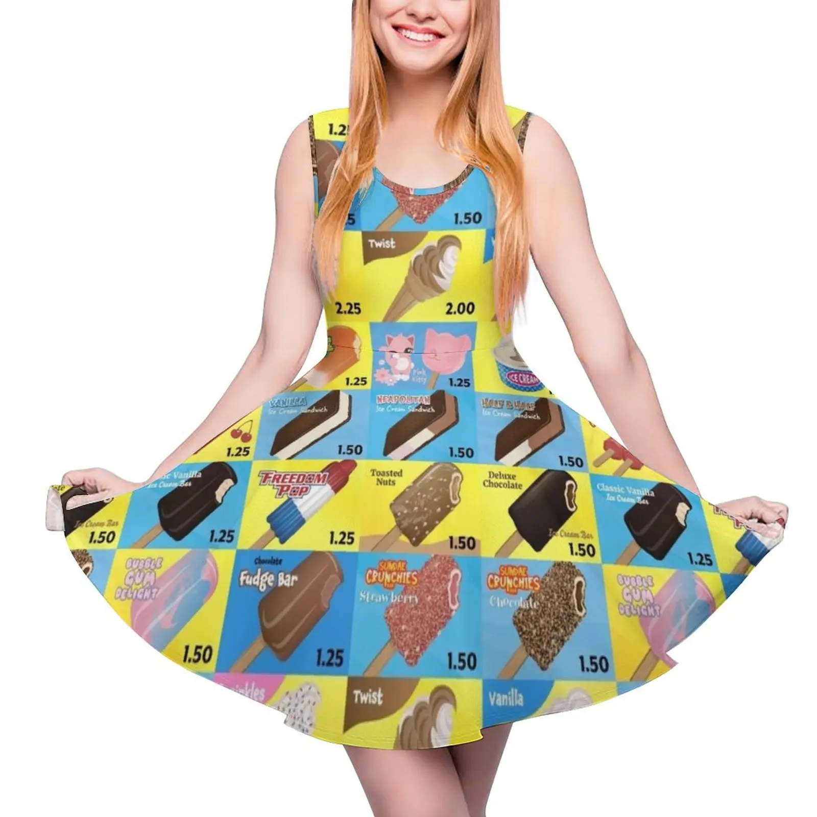 

Ice Cream Truck Menu Sleeveless Dress dress for women ceremony dresses summer women"s dress 2024