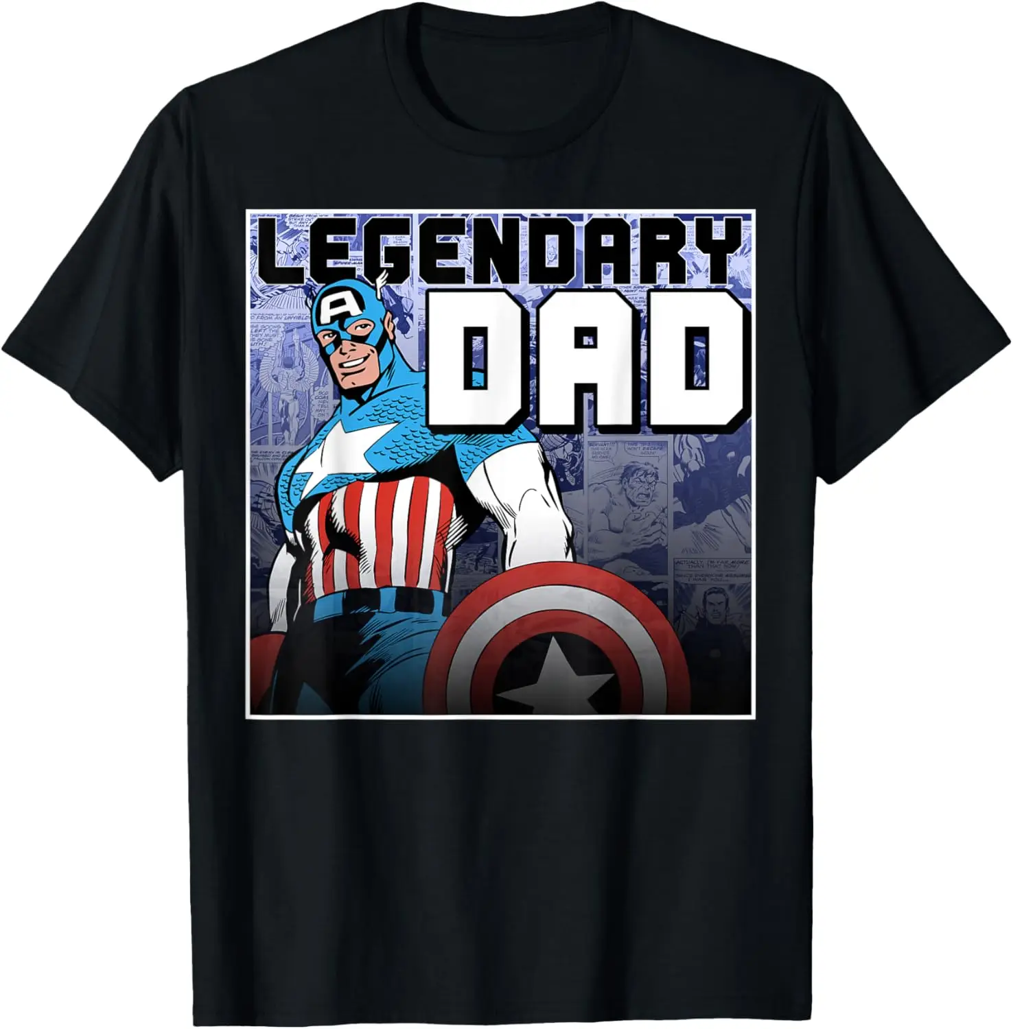 

MINISO X Marvel Comics Father's Day Captain America Legendary Dad T-Shirt