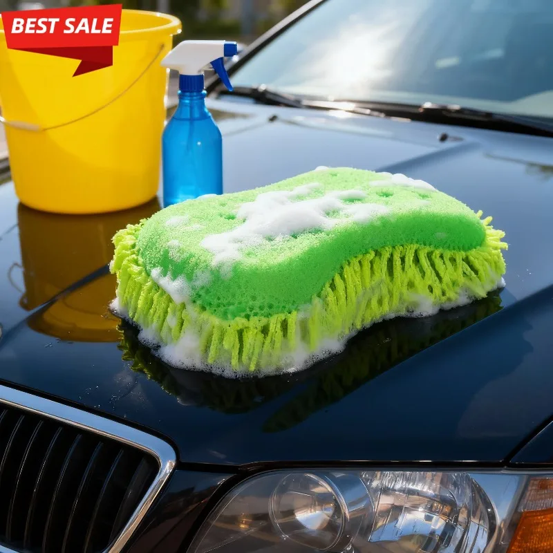 

2025 Hot Sale All-in-One Car Detailing Set: High-Density Microfiber Car Washer Sponge (Gentle on Paint), Flexible Detailing Brus