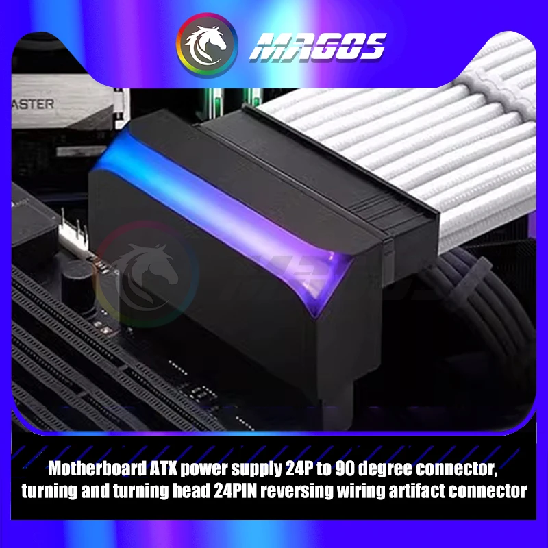 Computer ATX 24 Pin 90° Adapter Elbow Connector Steering Head Cleaner Cable Manage Wiring Artifact M/ B 5V 3Pin ARGB SYNC