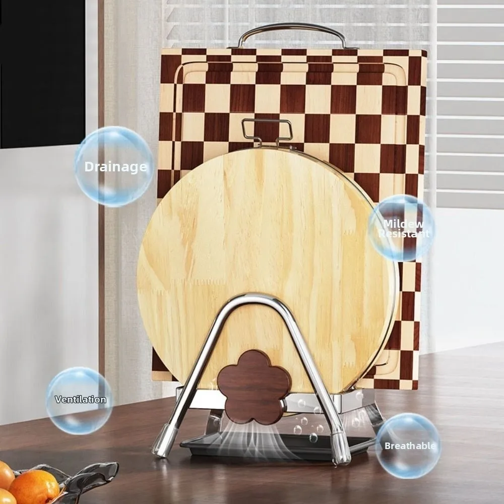

Stable Cutting Board Holder Flower Design Space-saving Kitchen Storage Rack Heavy-Duty Ventilated Pot Lid Organizer Household