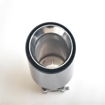 汽車碳纖維亮面排氣管尾嘴 Y型雙出口排氣管消音器噴嘴裝飾 通用不銹鋼黑色 6 最佳銷售 假排氣管 - №4