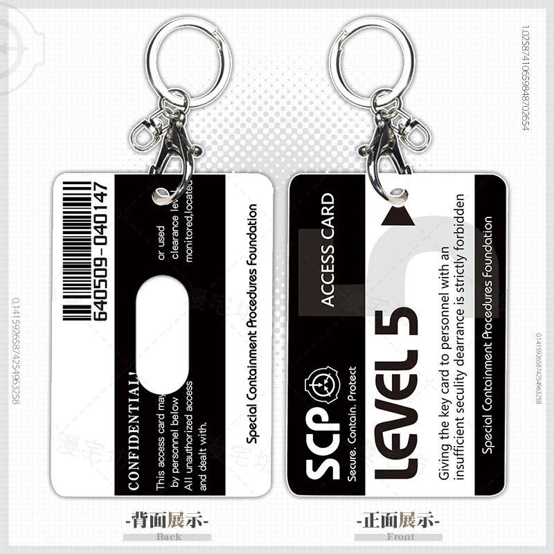 SCP Foundation Cosplay card set access control key chain Student bus meal card game animation peripheral pendant