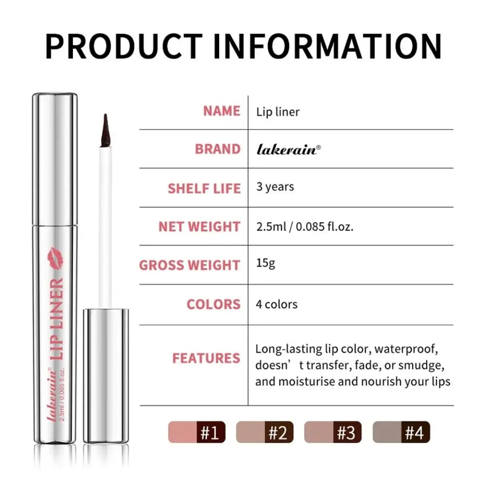 Daily 2.5ML Lip Liner Waterproof Peel Off Lip Gloss Smudge-proof Long Lasting Lip Makeup Makeup