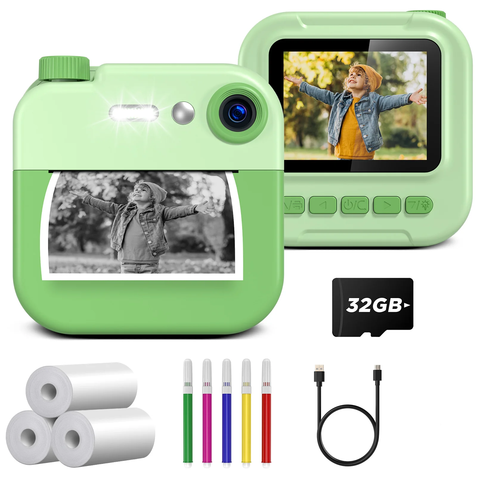 

Kids Mini Camera Toy 1080P Instant Print Camera Portable Digital Camera Toy Gift For Boys Girls
