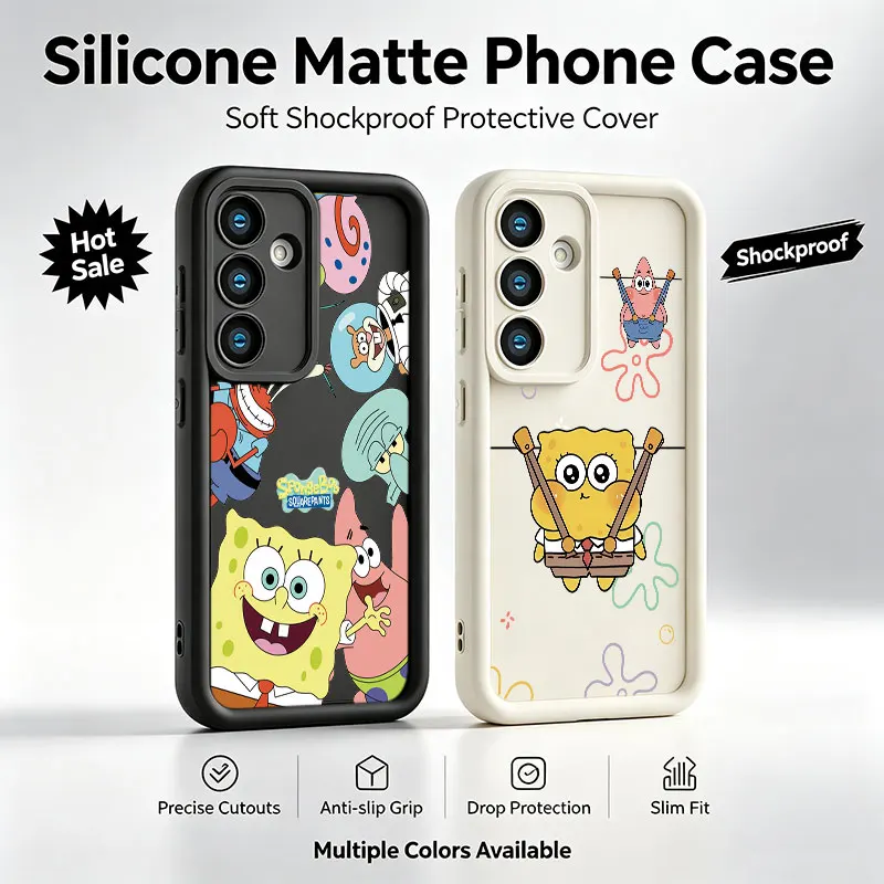 SpongeBob Bikini Bottom Friends Phone Case For Samsung Galaxy A17 A16 A15 A14 A07 A06 A57 A56 A55 A54 A53 A52 A36 A35 A34 A26