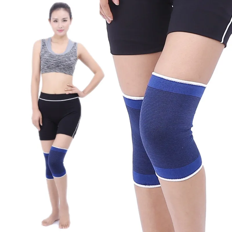 1 Pcs Sport Knee Support Elbow Protect  Breathable Kneepads Relieve Arthritis Injury Bandage Knees Guard Blue Gym Knee Support