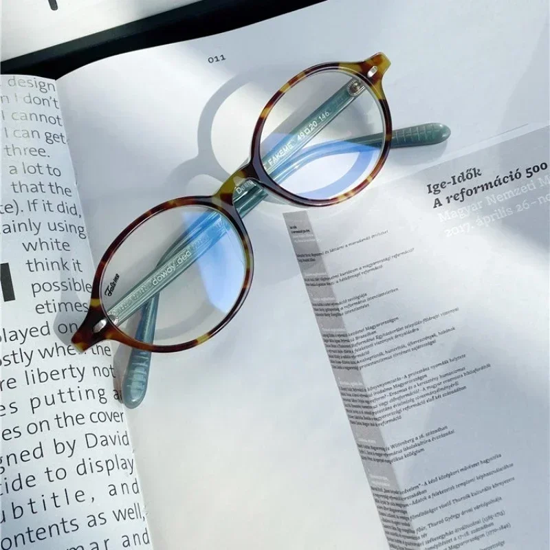 Anti Blue Light Myopia Glasses Men Ultra Light Retro Small Round Frame Myopia Glasses for Women Artistic Frame Glasses 0 To -4.0 image 4