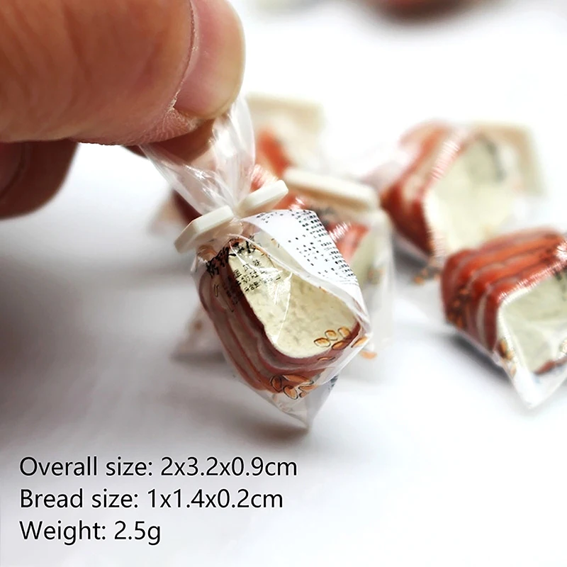 1 Bag 1:12 Dollhouse Miniature Bread Toast Mini Food Model Kitchen Decor Toy Doll House Accessories