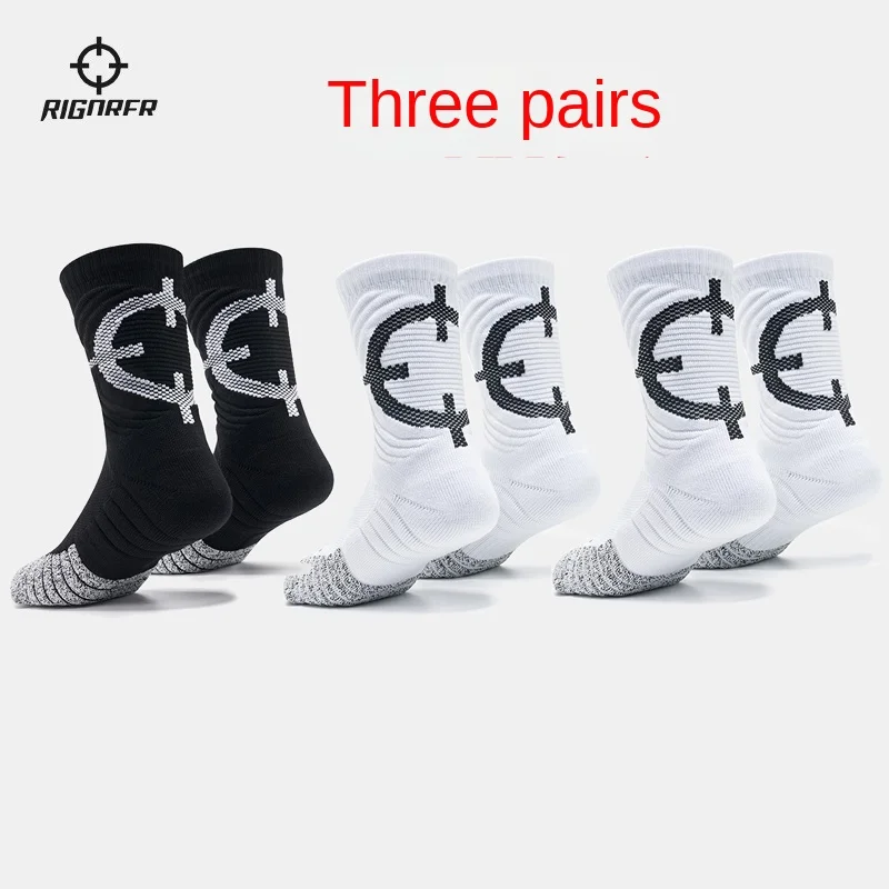 Rigorer Antibacterial Cushion Socks Stockings with New Colors Basketball Socks Thickened Towel Bottom Player Socks