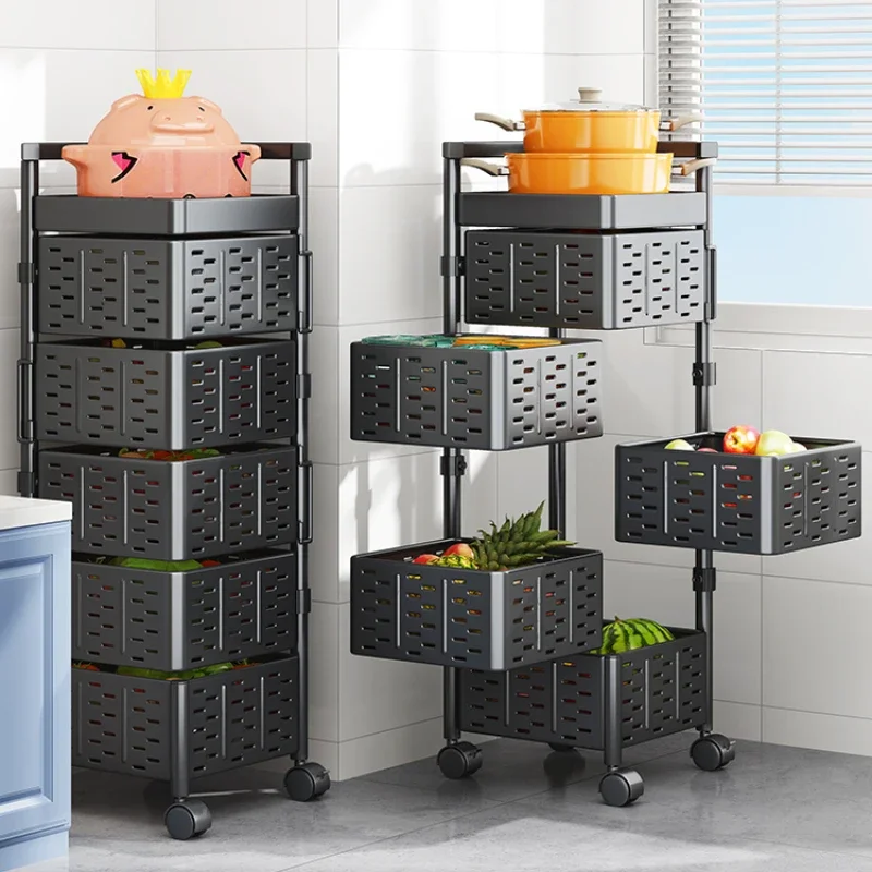 

Shuaishi rotatable vegetable storage rack, kitchen floor seam storage basket, storage rack, fruit and vegetable special basket