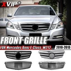 XVIP Front Bumper Grille For Mercedes Benz E-Class W212 E250 E300 E350 E500 10-13 Chrome Black AMG Diamonds Style Racing Grilles