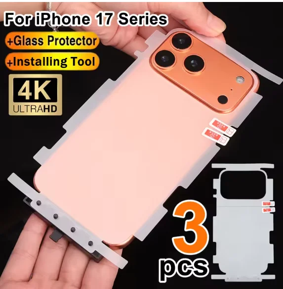 

Гидрогелевая пленка с полным покрытием для iPhone 17 Pro Max, инструмент для установки воздуха, мягкая матовая защитная пленка для заднего экрана для Iphone 17 17PM