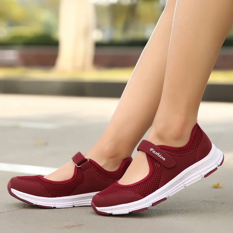 Sommerliche Damen-Freizeitschuhe, weiche und leichte Sportschuhe, Damen-Wanderschuhe, atmungsaktive Reiseschuhe mit flachem Boden S – Detail 13