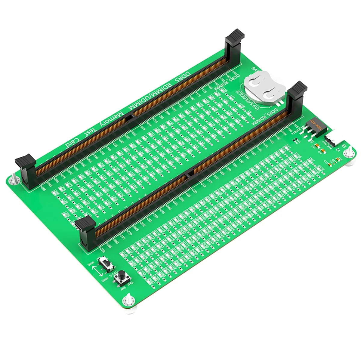 DDR5 RDIMM/UDIMM Memory Tester DDR5 Memory Test Card with LED Indicators for Desktop Computer