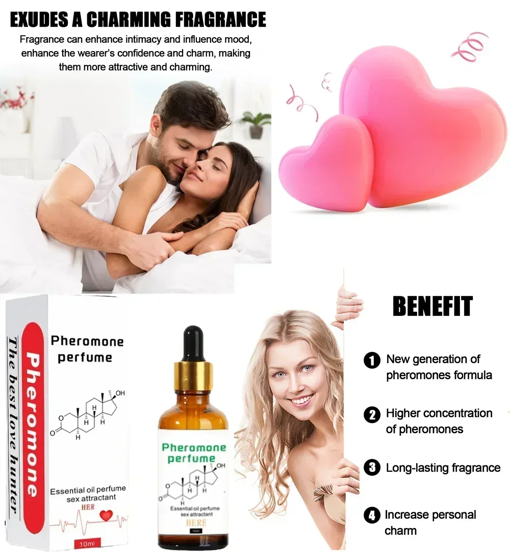 Perfume de feromonas para coqueteo sexual, aceite esencial, fragancia duradera para hombres y mujeres