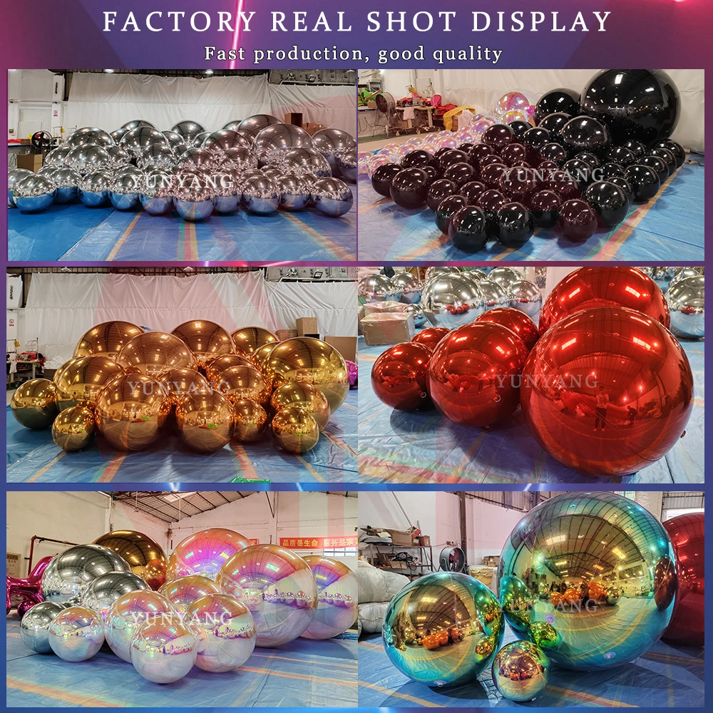 Inflatable Metal Ball Party Decoration Giant Balloon Blowing Reflective Big Shiny Mirror Inflatable Mirror