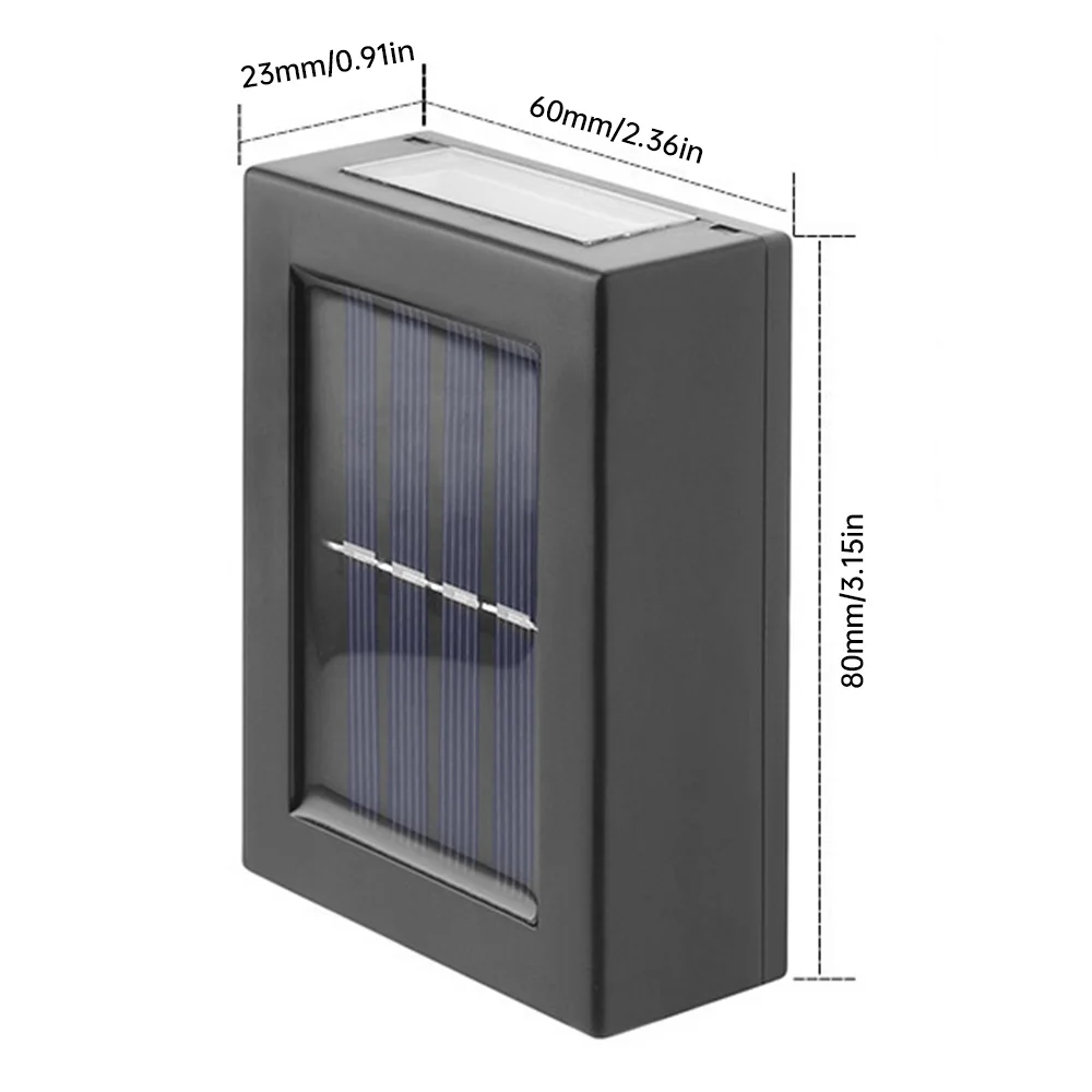 مصباح جداري LED يعمل بالطاقة الشمسية ، مصباح جداري لأعلى وأسفل ، مصباح سياج خارجي مقاوم للماء ، إضاءة شارع ، حديقة ، مصباح زخرفي للفناء