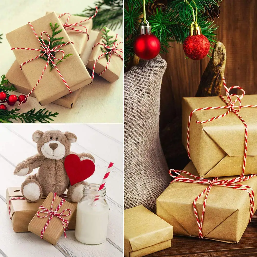 100m Christmas Packaging Rope 2024 Multi-color Hemp Rope Decoration Gift Box Packaging Rope For Party Thanksgiving New Year 2025 image 6