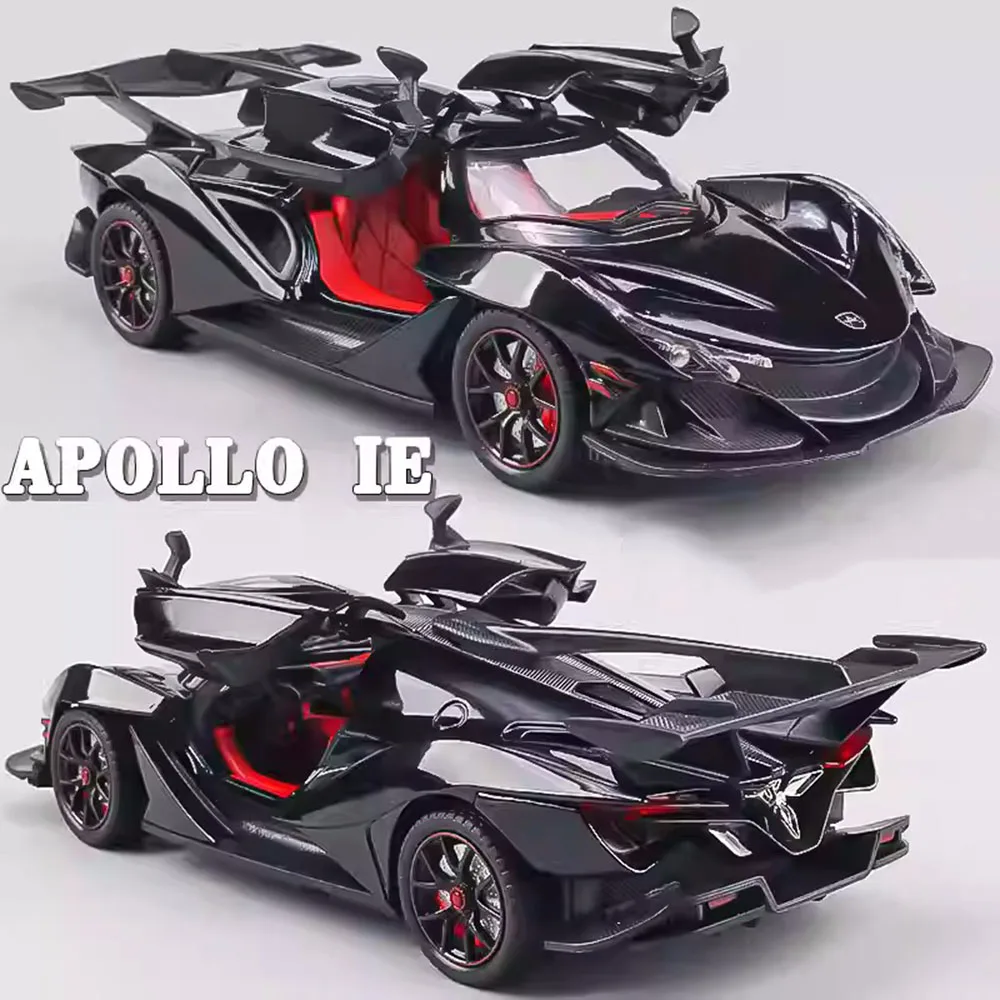 1:24 Schaal Apollo IE Sportwagens Modellen Speelgoed Legering Diecasting met Geluid en Licht Voertuigen Trek Auto Speelgoed voor Kinderen Geschenken