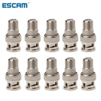 ESCAM 10Pcs/Set BNC Male Plug To F Female Jack Coax Connector Adapter For CCTV Camera