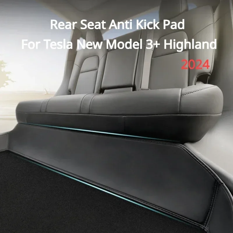 Almohadilla antipatadas para asiento trasero de Tesla, almohadilla de protección de cuero, resistente al desgaste, para Modelo 3 + Highland, modelo