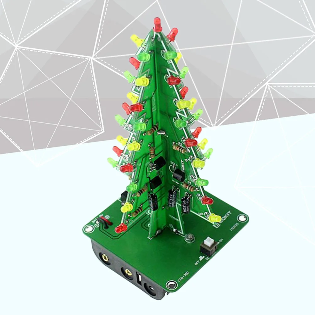 

1Pcs Tri-Color Flashing LED Christmas Tree Simulation Design Small Xmas Decor Indoor Outdoor Portable No
