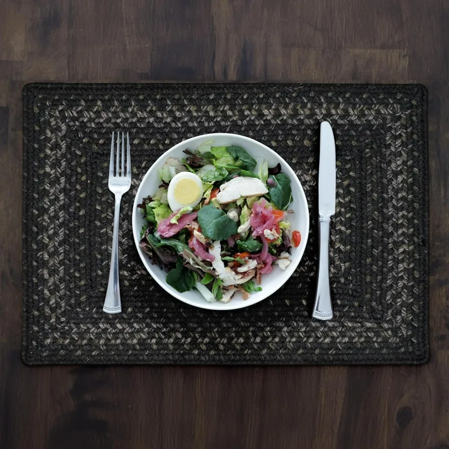 

Набор обеденных ковриков темно-черного цвета, теплый примитивный декор, набор прямоугольных ковриков для стола размером 6–13x19 — яркие цвета, прочный, легко чистится