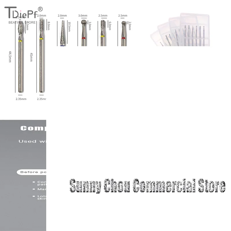 1 قطعة رأس تلميع الشعلة مسمار الشبت بت الماس قاطعة المطحنة ل مانيكير 3/32 "دغ ملف الأظافر الكهربائية أداة إزالة الجلد الميت #2