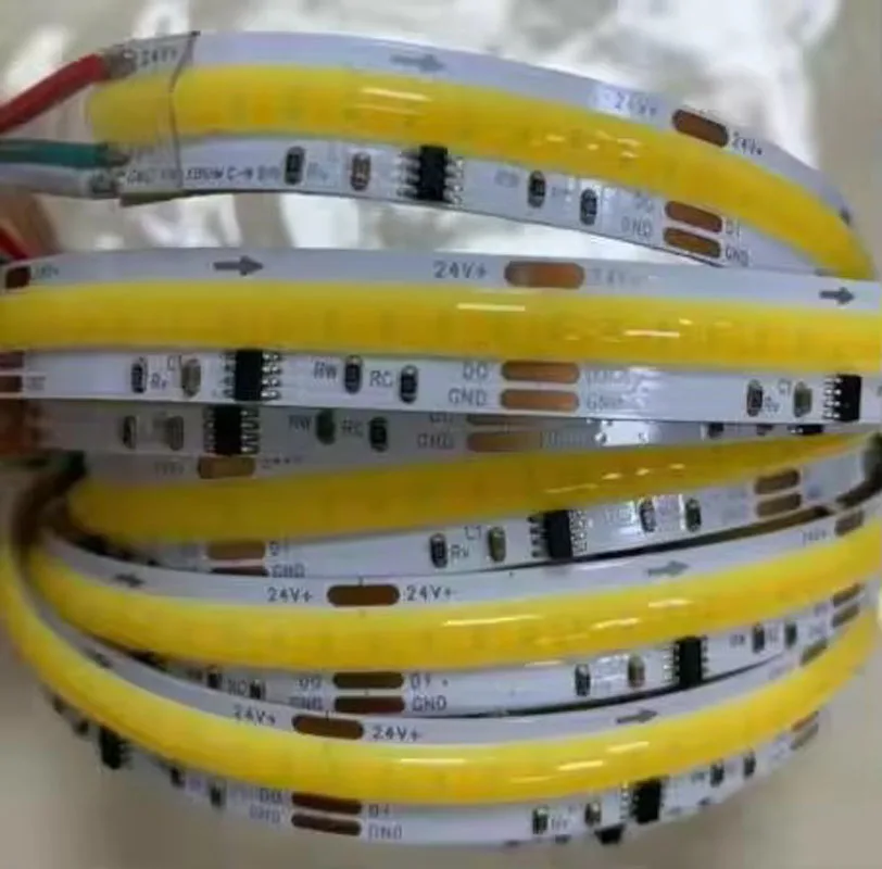 

5м 24В WS2811 Адресная двухцветная гибкая светодиодная лента с регулировкой цветовой температуры 2700K-6500K, эффект «Метеорный дождь», мягкий свет, изменение двух- и трехцветного режима