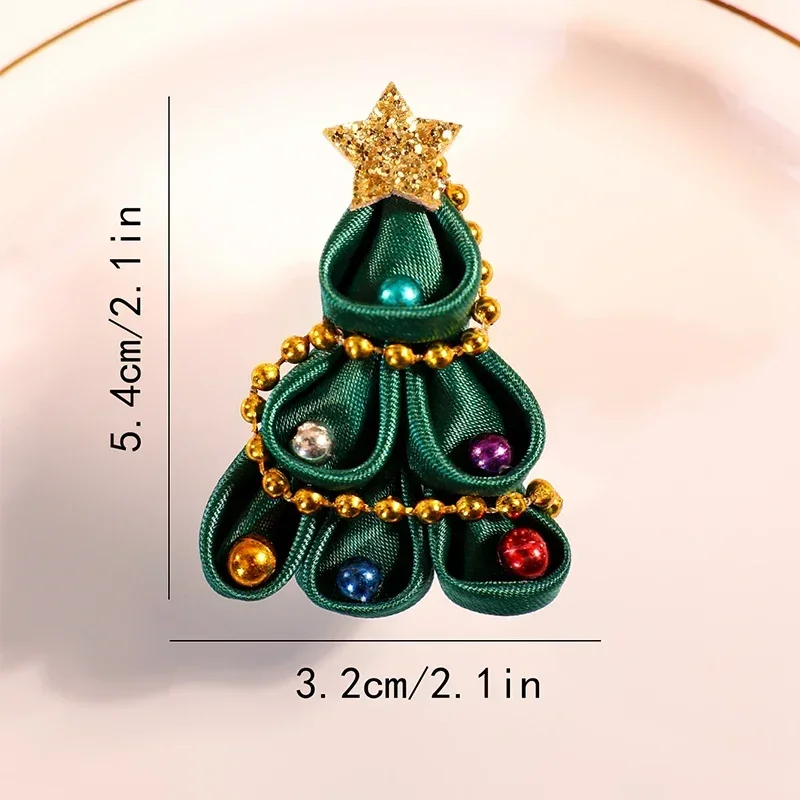 ncmama Fashion Christmas Elk Christmas Tree Hair Clip For Baby Girls Rhinestone Hairpin Hairgrips Kids Headwear Hair Accessories