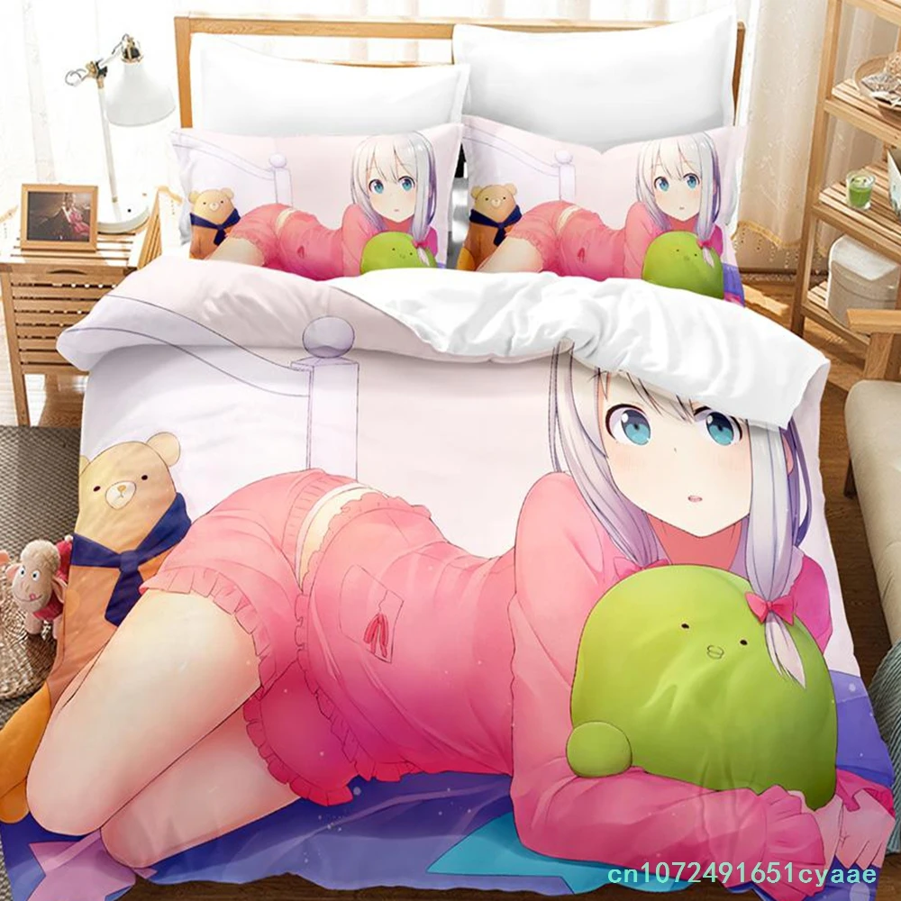 2023 Sagiri Izumi Bedding Set Single Twin Full Queen King Size Bed Set Adult Kid Bedroom Duvetcover Sets Anime Parure De Lit Bed