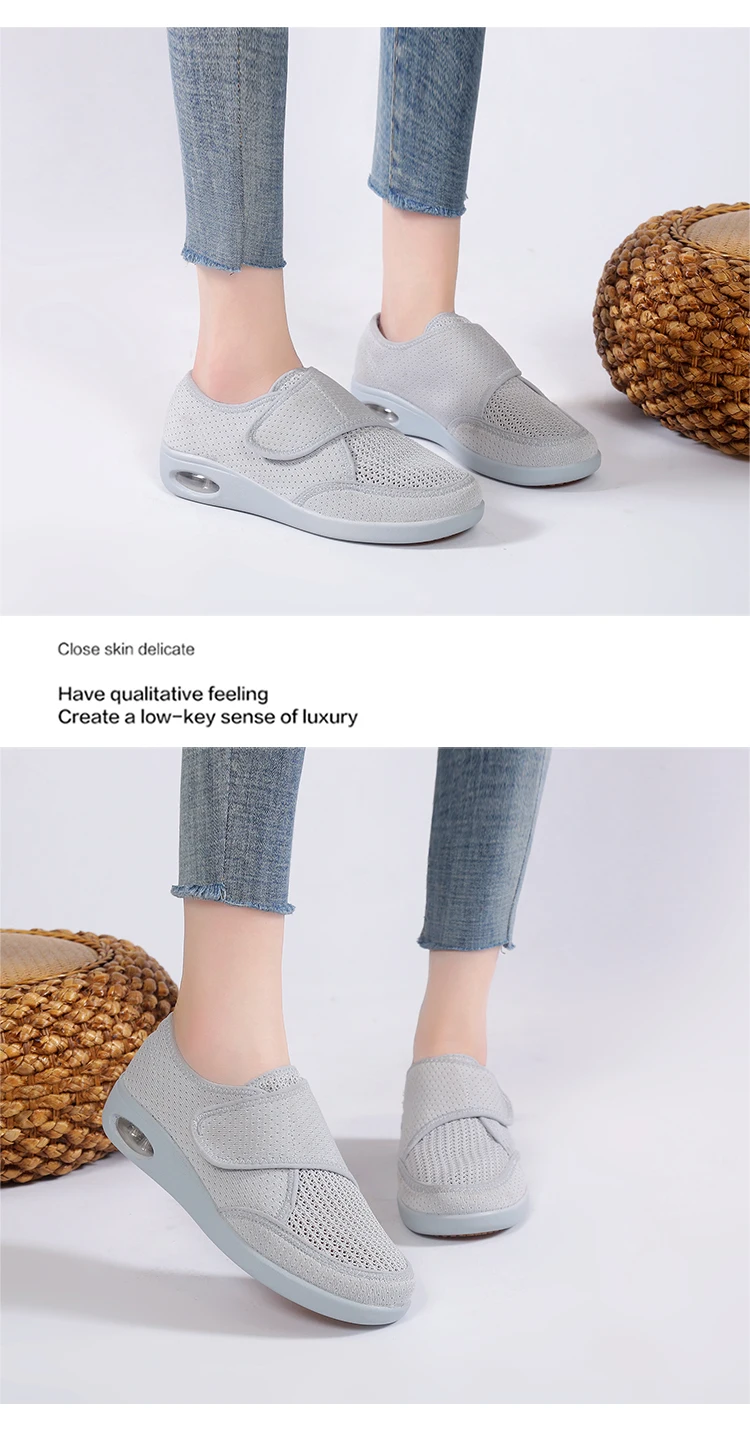 Damen-Sneaker Orthopädische Schuhe für Breite Füße Geschwollene Füße Geh- und Freizeitschuhe Daumenkorrektur Anpassbare Weiche Bequeme Diabetiker-Damenschuhe – Detail 9