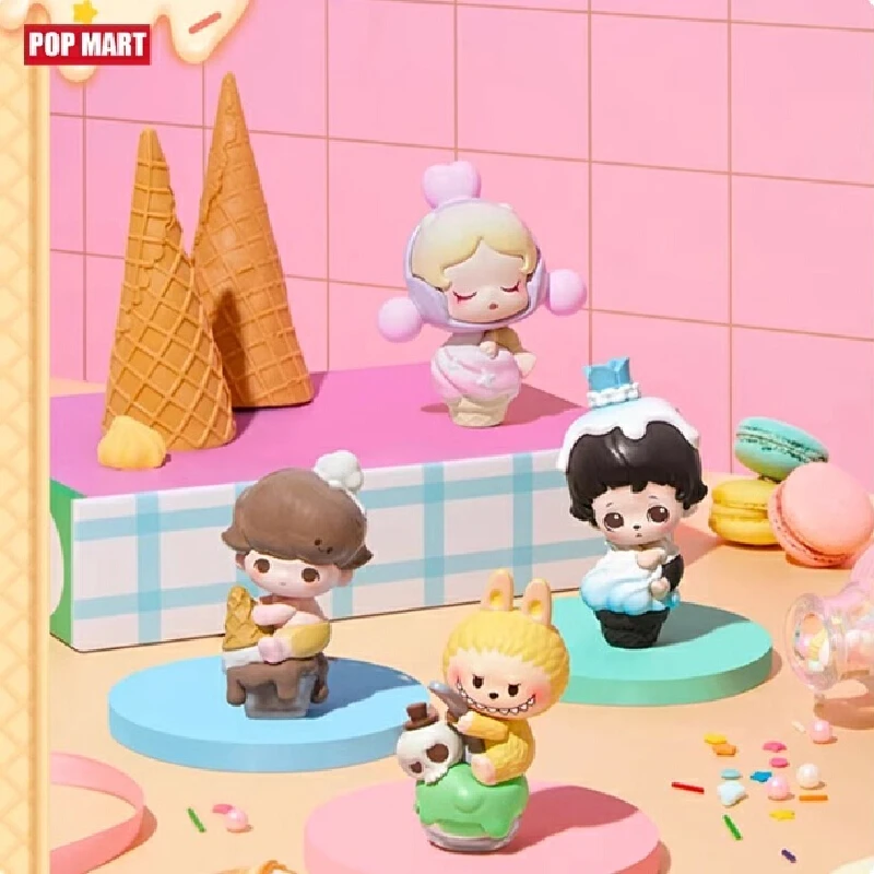 الأصلي حقيقية Popmart البوب الفول فقاعة Mates الآيس كريم مخروط كوب الشكل عرض لعبة هدية تحصيل العصرية صندوق أعمى فتاة هدية