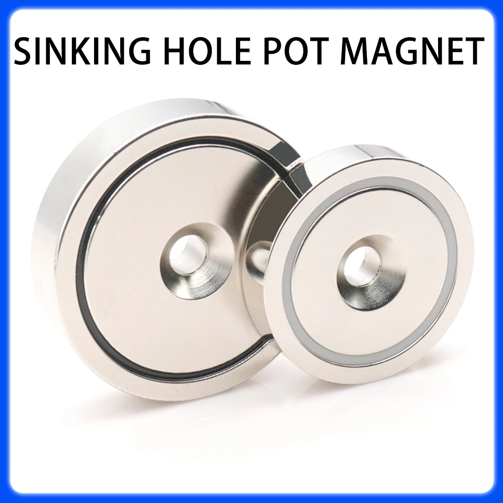 A16~A70 Strong Pot Magnet Countersunk Head Hole Steel Cup Iron Shell Magnet  For Fridge, DIY, Building, Scientific, Craft, Home