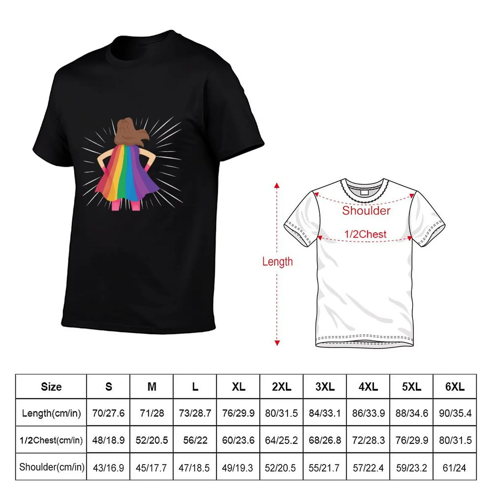 Rainbow super girl T-Shirt blacks graphic tee shirt shirts men graphic