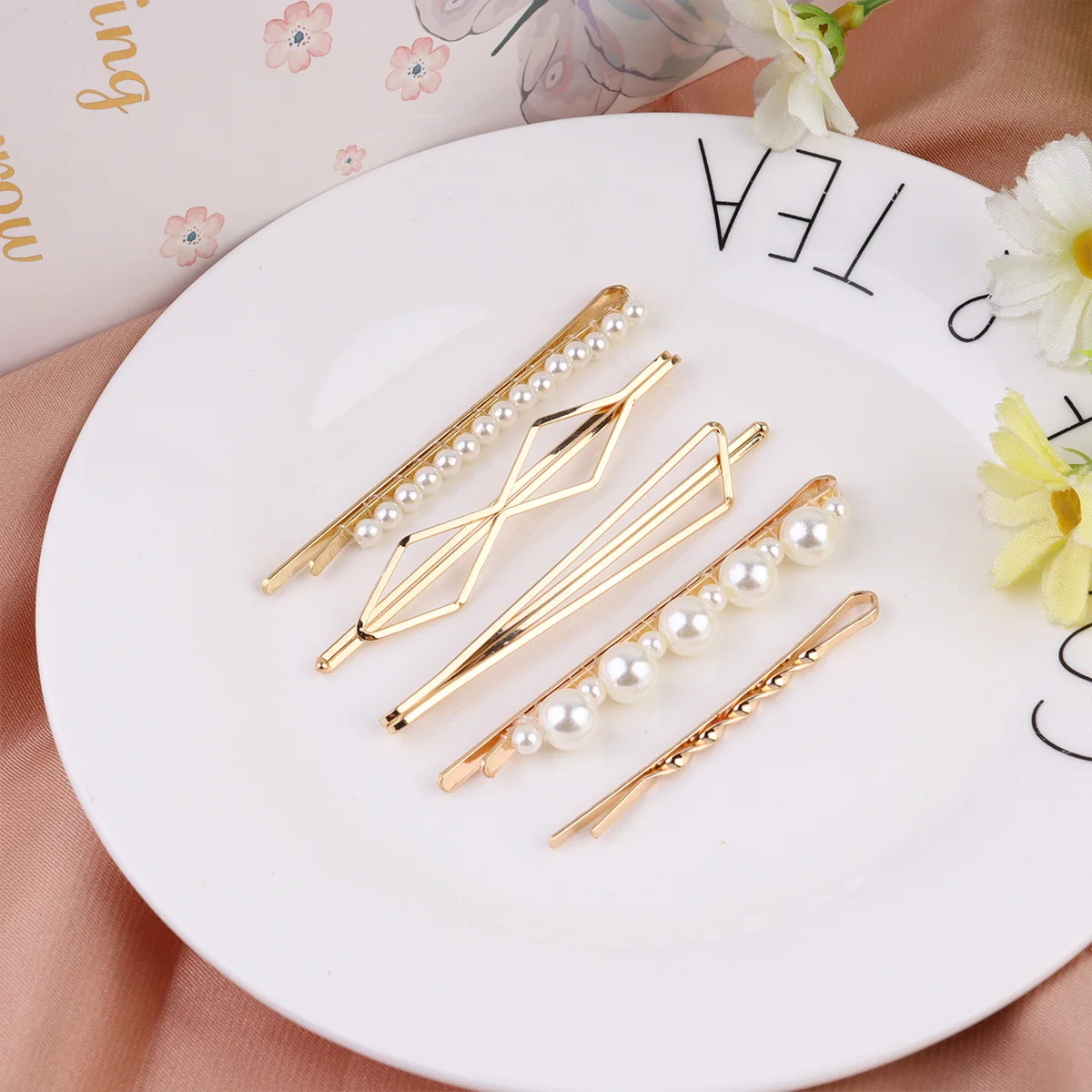

20pcs Hairpin Set Beads Decorated Durable Lightweight Women Girl Bridal Travel Daily Life Party Festival Accessories