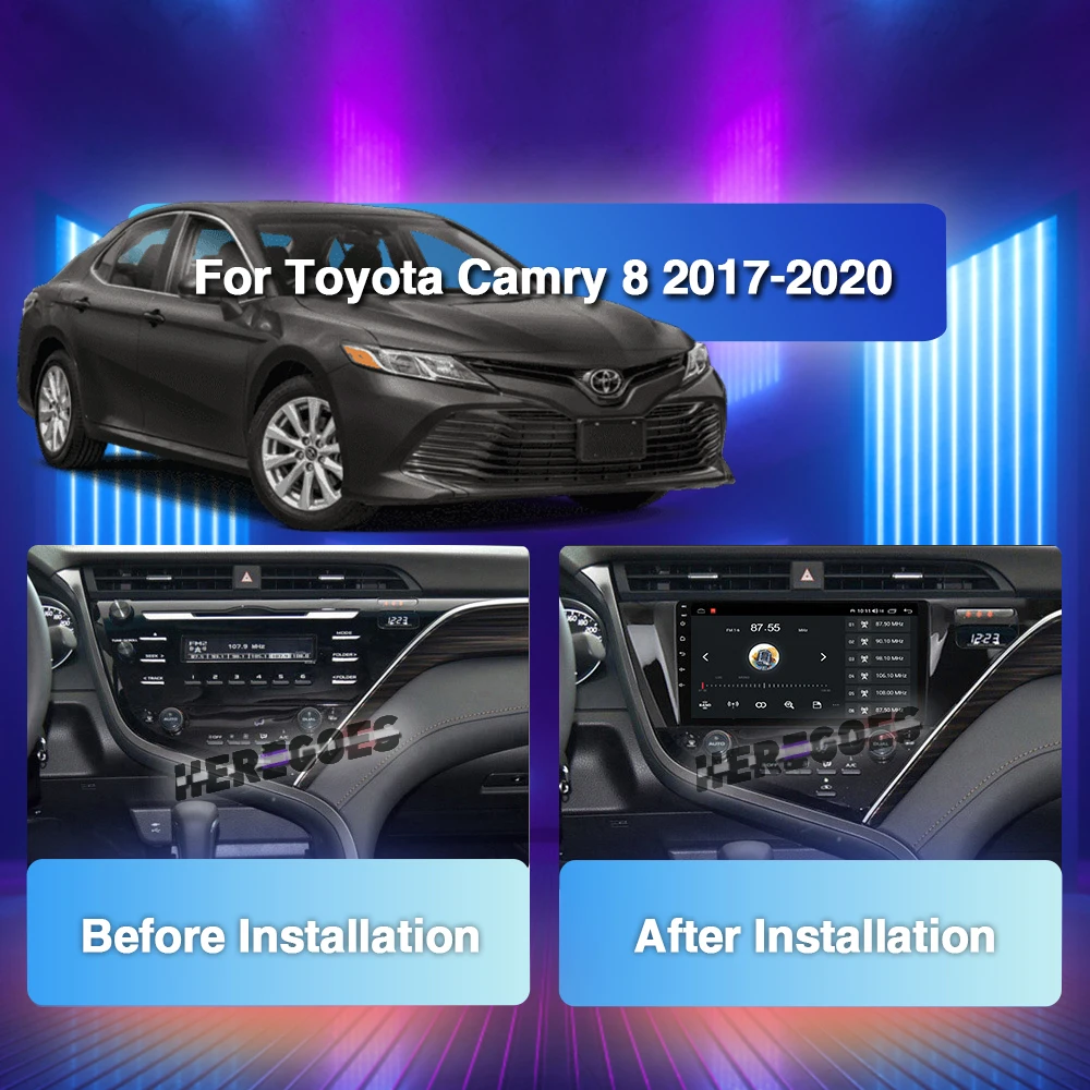 Мультимедийная магнитола Carplay для Toyota Camry, стерео-система на Android 12, с 10 "IPS DSP, GPS, 8 ГБ ОЗУ, 2017 Гб ПЗУ, для Toyota Camry 8, XV, 70, 2018, 2019, 2020, 128