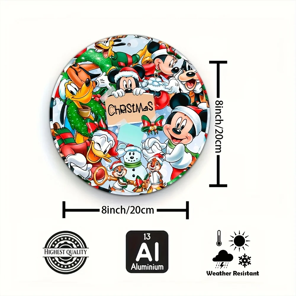 شخصيات الرسوم المتحركة للفيلم الكلاسيكي دونالد داك، لافتة ألومنيوم مستديرة رائعة، لوحة فنية جدارية من الألومنيوم المعدني المستدير، جدار #3