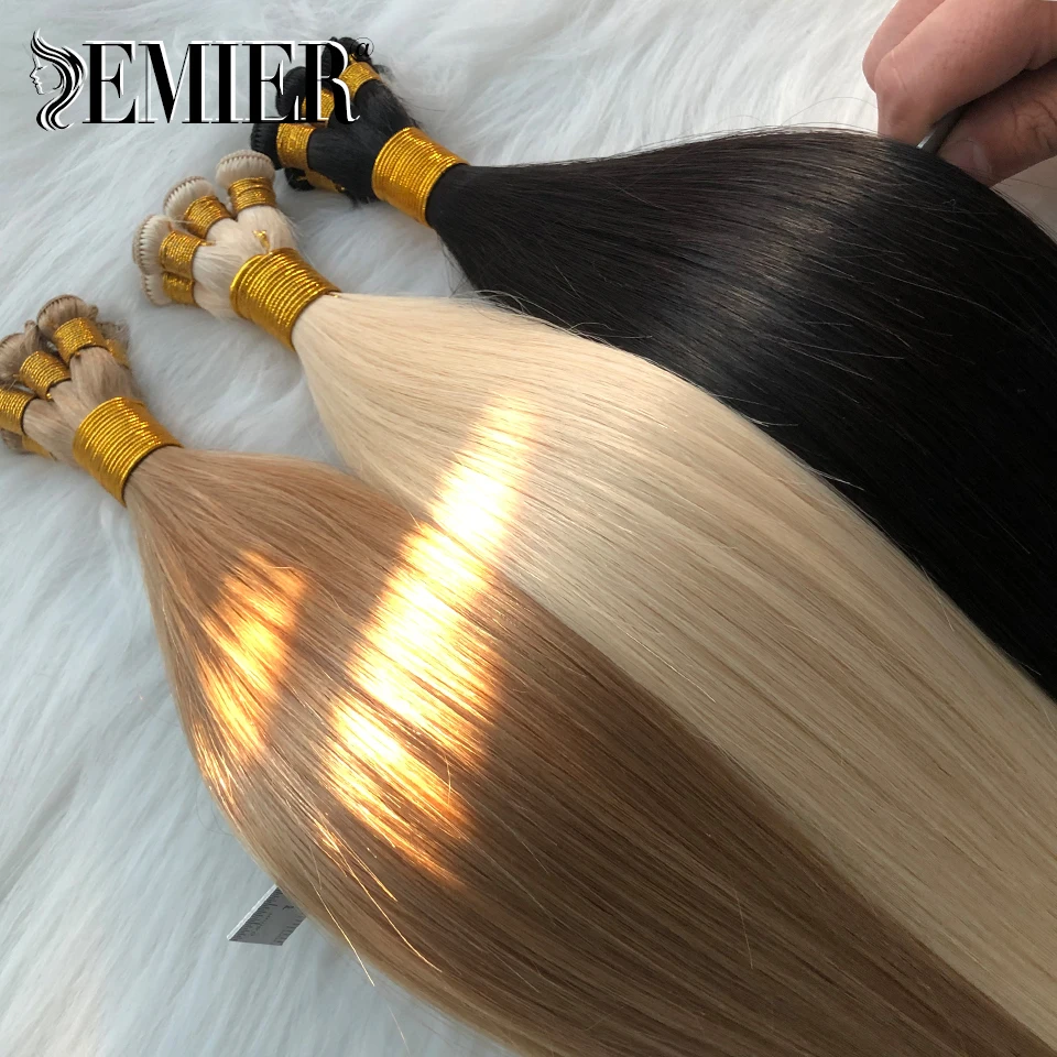 غير مرئية اليد تعادل لحمة وصلات شعر 100% شعر بشري لعذراء 100 جرام/قطعة البرازيلي مستقيم خياطة في حزم اليدوية