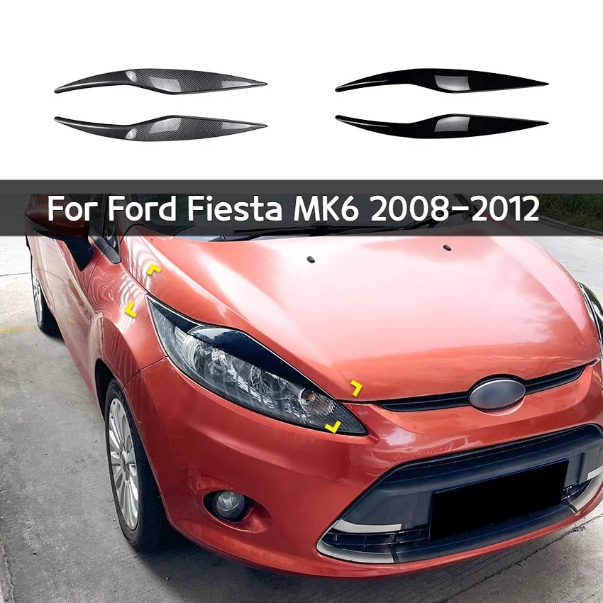 

Suitable for Ford Fiesta MK6 2008-2012 Automotive Carbon Fiber Headlight Eyebrow Car Sticker Exterior Accessories