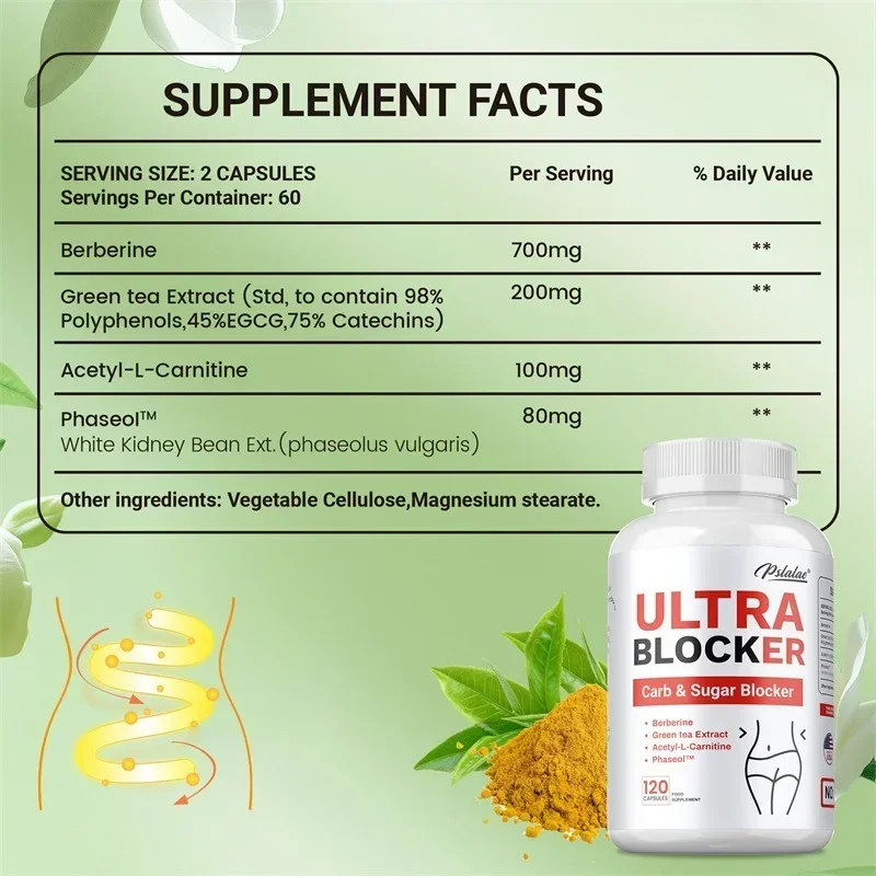 Ultra Blocker - Helps Digestion, Absorption, Weight Management, Healthy Body Shaping, Reduces Gas and Bloating, Boosts Immunity