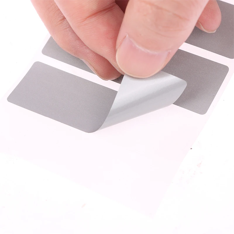 50pcs Children Rectangle Reward Scratch Card Film Coated Stickers Scratch Off DIY Labels Redemption Vouchers(5 sheets of 10pcs)