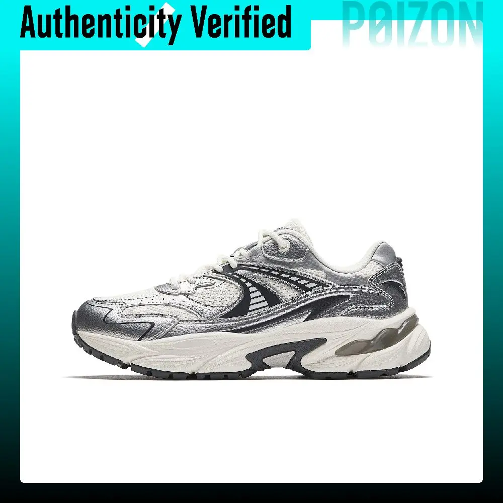 Anta AT802 Cushioning Height Increasing Abrasion Resistant Casual Shoes Women's Ivory White/Silver/Castle Gray 922618882-3