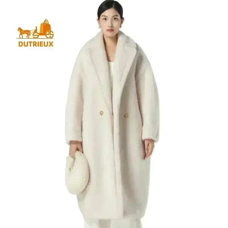 Max Women Teddy Coat 2024 Winter Luxury Women Jacket High Quality Thickened Alpaca Wool Women Coat Wool Long Winter Max Fur Coat