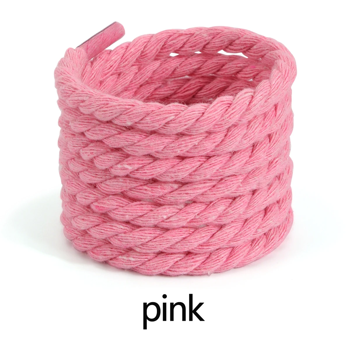0,7 cm Runde Dicke Hanfseil-Schnürsenkel | Einfarbige Schuhbänder aus Polyester-Baumwoll-Gewebe | Makronenfarbene gedrehte Schnürsenkel – Detail 15