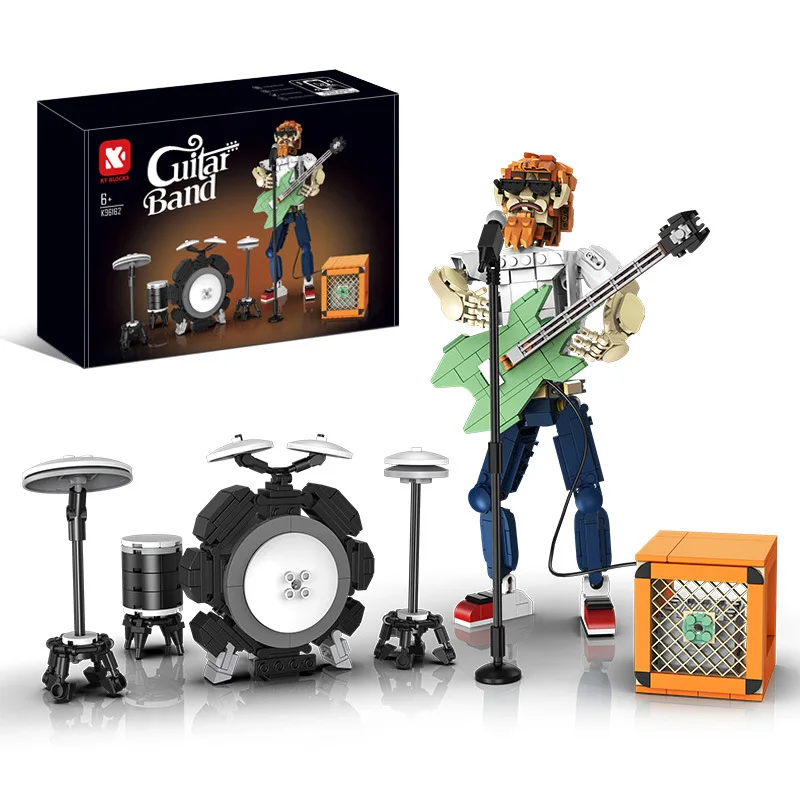 

721pcs MOC Creativity Rock Band Building Blocks Assembling Guitar Man Bricks Model DIY Toys for Children Birthday Gift Set