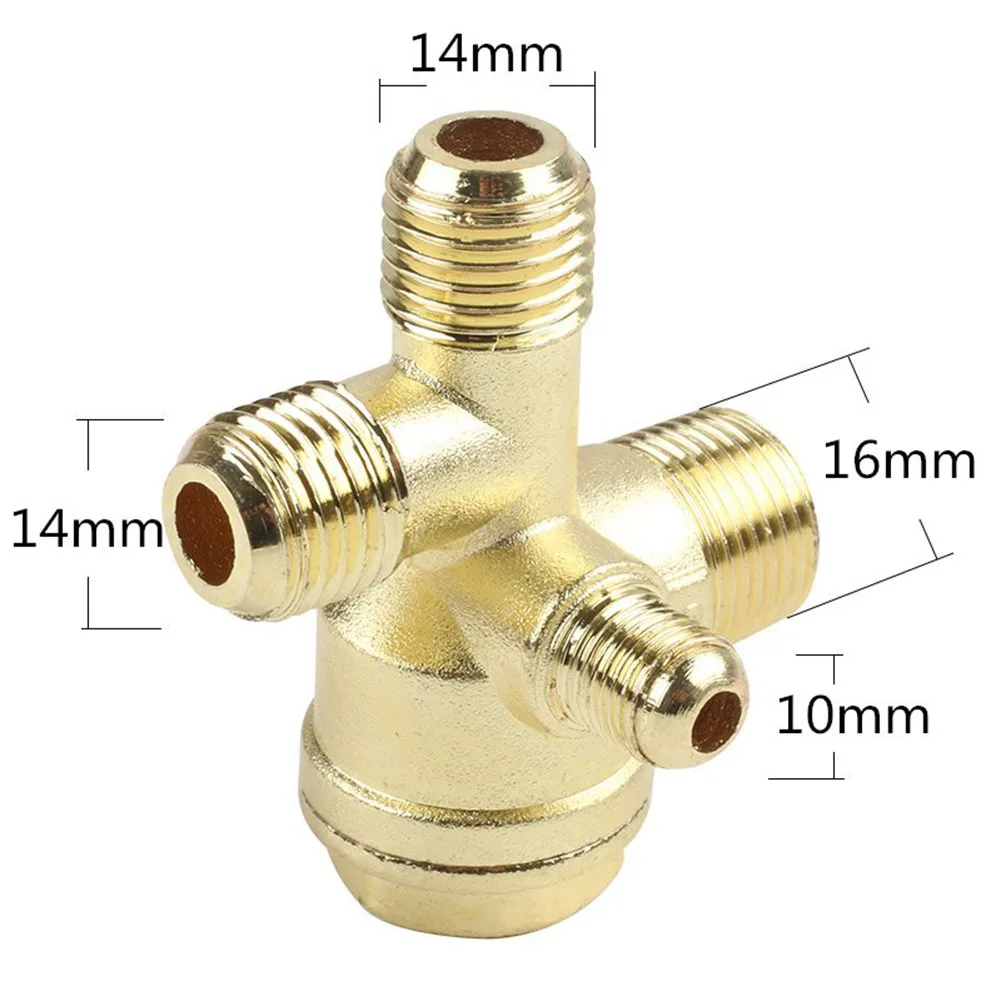 One-way Valve Nonreturn Valve Check Valve Four-way Valve For Replacement Old 1pcs Zinc Alloy Gold High Performance