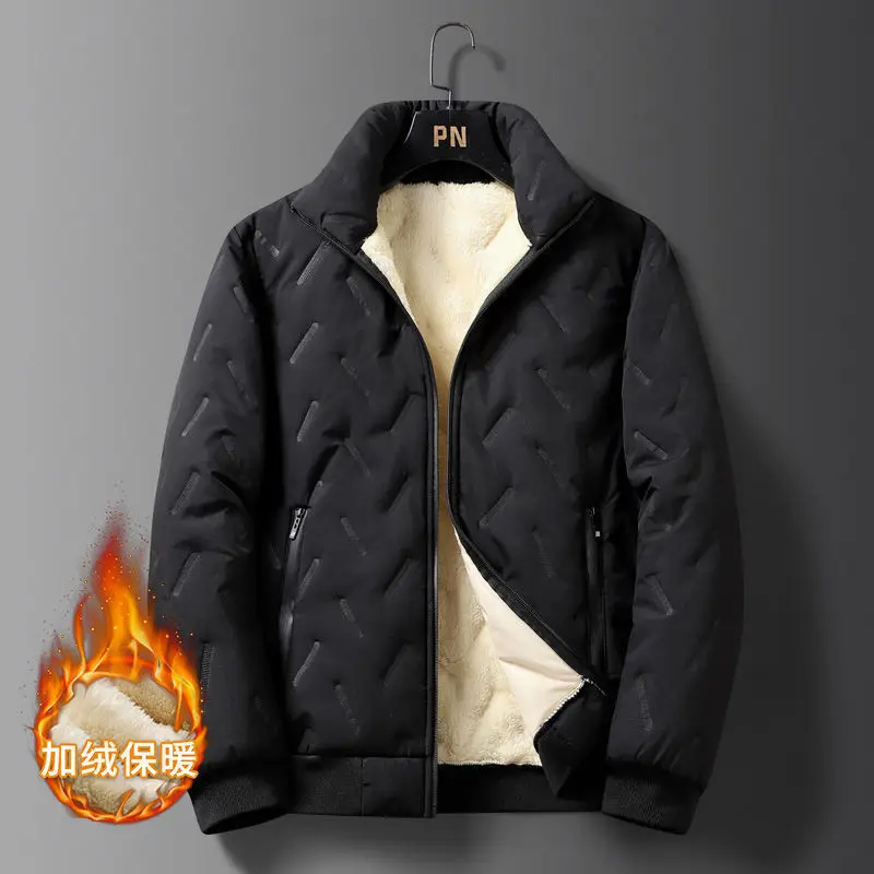 Men's Parka with Fleece and Sheepskin Coat, Large Size, Versatile for All Occasions, Suitable for Young and Middle-aged People.